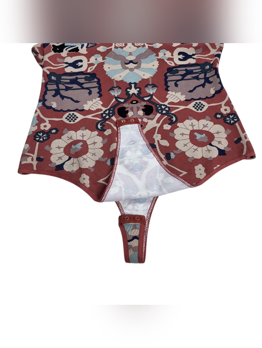 FP Intimately Body — Printed High-Neck Bodysuit in Dusty Pink-Brown - Picture 7 of 16